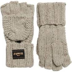 Superdry Dam Handskar Superdry Kabel Knit Gloves handskar, Oaty Beige Fleck, One för kvinnor, Oaty Beige Fleck, one