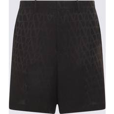 Valentino Shorts Valentino Mens Iconograph Nero Vlogo Jacquard-pattern Silk Shorts