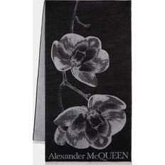 Alexander McQueen Dam Halsdukar & Sjalar Alexander McQueen Orchid Skull Scarf Wool Black black