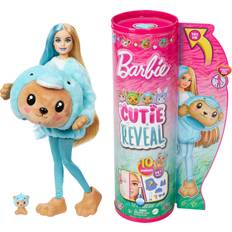 Barbie Dockhusdockor Leksaker Barbie Cutie Reveal Doll & Accessories with Animal Plush Costume & 10 Surprises Including Color Change, Teddy Bear as Dolphin in Costume-Themed Series, HRK25