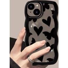 Shein Heart Pattern Clear Phone Case Compatible With iPhone 15/15Pro/15Plus/15Promax