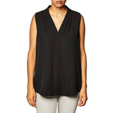 Calvin Klein Dam - Elastan/Lycra/Spandex Blusar Calvin Klein Women's Sleeveless Blouse with Inverted Pleat Standard and Plus Black