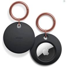 Elago Apple iPhone 14 Mobiltillbehör Elago AirTag Basic Silikonskydd med Nyckelring Svart