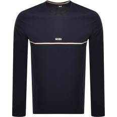 Hugo Boss Elastan/Lycra/Spandex - Herr Överdelar Hugo Boss Unique Ls T-shirt - Dark Blue