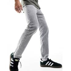 Lee Dam - Gråa - Skinnjackor - W34 Jeans Lee – Rider – Blekgrå jeans med smal passform-Grå/a