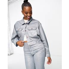 Wrangler Ytterkläder Wrangler – Silvrig, kort jeansjacka, del av set-Silver