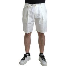 Dolce & Gabbana Herr Shorts Dolce & Gabbana White Cotton Stretch Men Bermuda Denim Shorts IT56