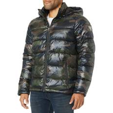 Guess Jackor Guess Men's Quilted Zip Up Puffer Jacket Camo Olive