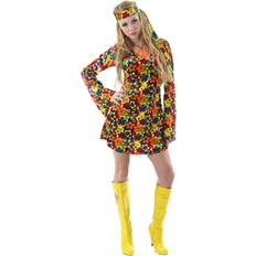 Orion Damen 60er jahre 70er jahre hippy buntes blumenfestival maskenkostüm Yellow, Orange, Purple