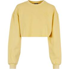 Urban Classics Dam Tröjor Urban Classics Sweatshirt Gelb Regular Fit für Damen