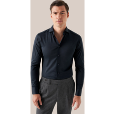 Eton Flanellskjortor - XL Eton Marinblå melerad skjorta jersey