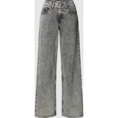 Levi's Dam - S - W30 Jeans Levi's – Ljusgrå tvättade jeans med passform och superlåg midja-Grå/a