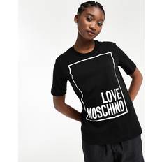 Love Moschino T-shirts & Linnen Love Moschino – Svart t-shirt med inramad logga-Svart/a IT