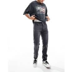 Lee Dam - Gråa - Skinnjackor - W34 Jeans Lee – Rider – Blekgrå slitna jeans med smal passform-Grå/a