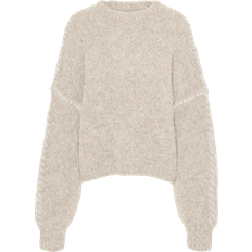 Vero Moda Dam - Stickad tröjor Vero Moda Zen Pullover - Birch Melange