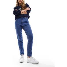 Wrangler Dam - Skinnjackor - W36 Byxor & Shorts Wrangler – – Mellanblå tvättade, smala jeans kort design