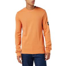 Calvin Klein Herr - Orange Kläder Calvin Klein Jeans – Unisex – Orange, våfflad t-shirt med långa ärmar