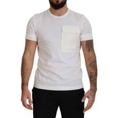 Dolce & Gabbana Bomull - Herr T-shirts & Linnen Dolce & Gabbana White Flap Pocket Short Sleeves T-shirt IT48