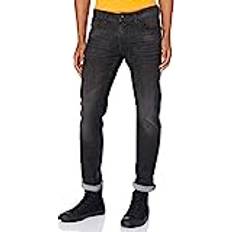 Svarta - Unisex Jeans Tom Tailor Denim Herr Slim Piers mjuka stretch jeans 1020743, 10264 Dark Stone Black Denim, 34L