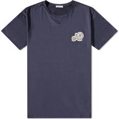 Moncler Blåa T-shirts Moncler Navy Patch T-Shirt 773 BLUE