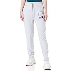Moschino Dam Byxor & Shorts Moschino Love Women's Regular fit Jog with Graffiti Printed Fleece Casual Pants, Melange Light Grå