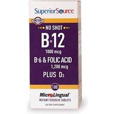 Superior Source No Shot B6/B12/Folic Acid Plus D Multivitamins, 100 Count