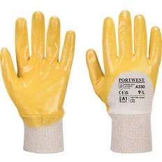 EN ISO 20471 Arbetshandskar Portwest Yellow, XL Nitrile Light Knitwrist Glove