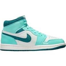 Nike Dam - Lack Skor Nike Air Jordan 1 Mid SE W - Bleached Turquoise/Barely Green/Sail/Sky J Teal