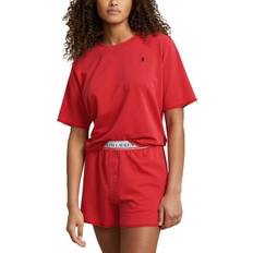 Dam - Röda Pikétröjor Polo Ralph Lauren Short Sleeve Shirt And Short Set Red * Kampanj *