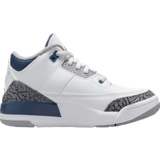 27½ - Vita Sportskor Nike Air Jordan 3 Retro PS - White/Midnight Navy/Cement Grey/Black