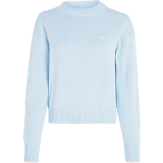 Calvin Klein Dam - Ekologiskt material Överdelar Calvin Klein Cotton Knit Badge Sweater - Keepsake Blue