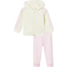 Bomull Övriga sets adidas Baby's Essentials Full-Zip Hooded Jogger Set - Ivory/Clear Pink