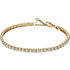 Pandora Guld Armband Pandora Sparkling Tennis Bracelet - Gold/Transparent