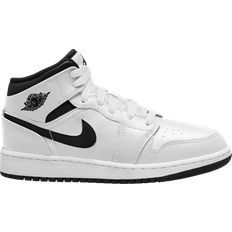 Nike 37 Sneakers Barnskor Nike Air Jordan 1 Mid GS - White/White/Black/Black