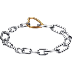 Pandora Guld Armband Pandora Me Bicolor Hinged Heart Link Chain Bracelet - Silver/Gold