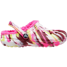 Crocs Toddler Classic Lined Marbled Clog - Electric Pink /Multi