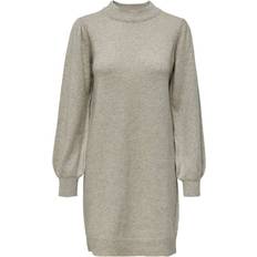 Enfärgade - Korta klänningar - XXL JdY High Neck Knitted Dress - Grey/Chateau Grey