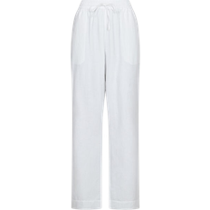 Bomull - Dam - Enfärgade Byxor & Shorts Neo Noir Sonar Linen Pants - White