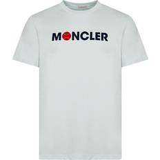 Moncler Blåa T-shirts Moncler Logo Cotton Jersey T-shirt