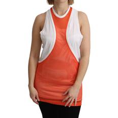 DSquared2 Linnen DSquared2 Orange White Crewneck Sleeveless Tank T-shirt Dress Top