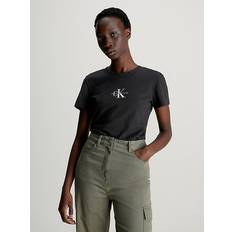 Calvin Klein Bomull - Dam T-shirts Calvin Klein Slim Monogram T-shirt Black