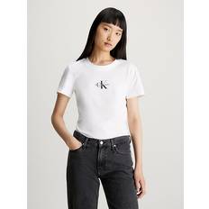 Calvin Klein Dam T-shirts & Linnen Calvin Klein Slim Monogram T-shirt White