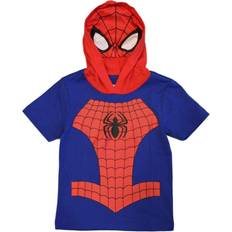 Marvel Avengers Little Boys' Spiderman Hooded Tee with Mask 5/6 Royal/Red