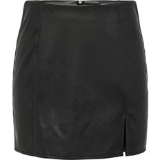 L - Skinn Kjolar Only Leni Mini Skirt - Black