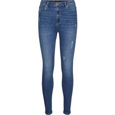 Vero Moda Dam Byxor & Shorts Vero Moda Skinny Fit Hög Jeans blue denim XS/34