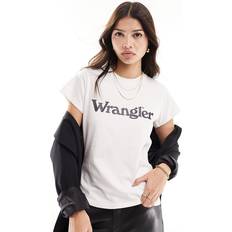 Wrangler Dam Överdelar Wrangler logo t-shirt in whiteXS