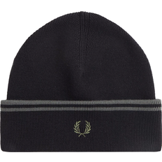 Fred Perry Huvudbonader Fred Perry Twin Tipped Ribbed Beanie Hat Black