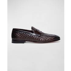 Santoni Men's Gwendal Woven Leather Penny Loafers