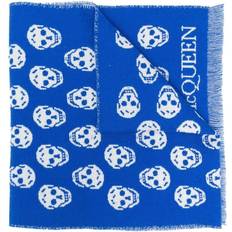 Alexander McQueen Accessoarer Alexander McQueen Skull double- face wool scarf BLUE