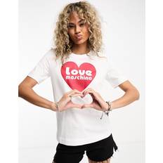 Love Moschino T-shirts Love Moschino – Vit skjorta med hjärtlogga-Vit/a IT